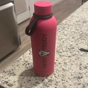 Pink Messy Teddy Water Bottle Brand New Never Used